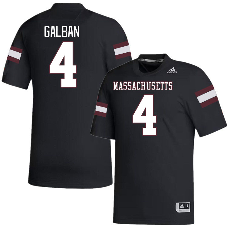 Massachusetts Minutemen #4 Sterling Galban College Football Jerseys Stitched-Black